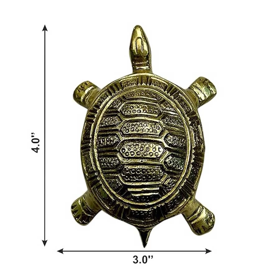 Large Brass Brick Turtle Statue