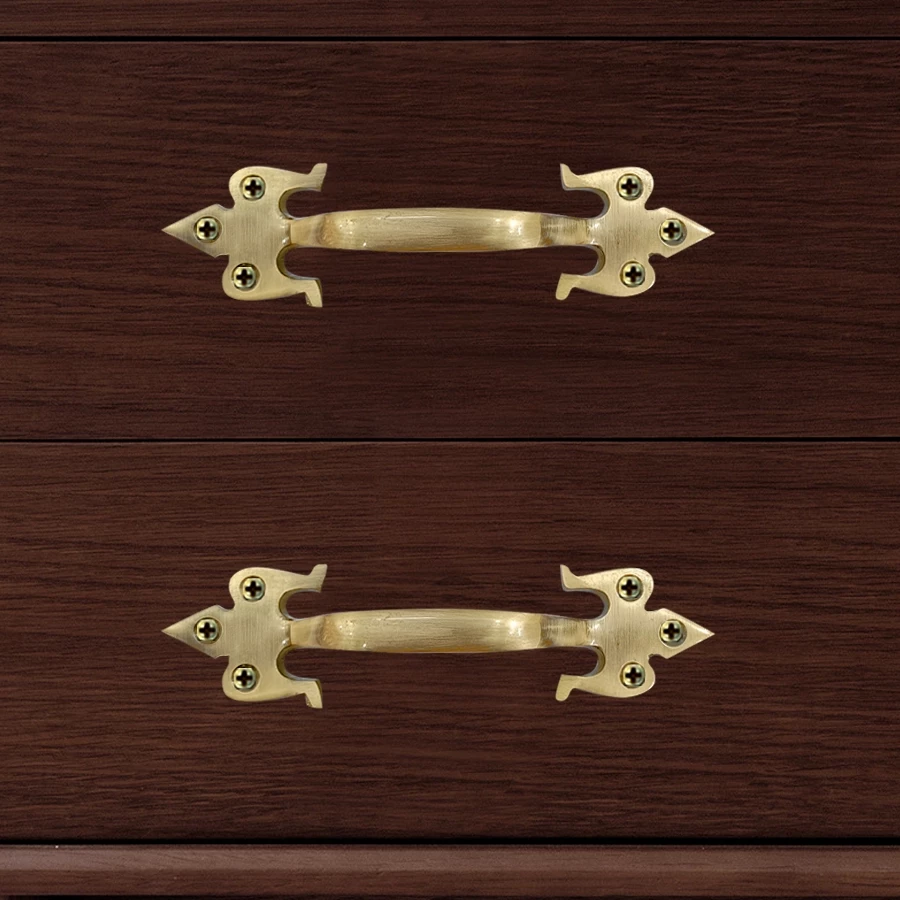 4" 2 Piece Brass Trishul  Handle CH-30  | Brass Cabinet Handle  | Brass Antique Handle | Brass Antique Drawer Handle | Brass Antique Window Handle