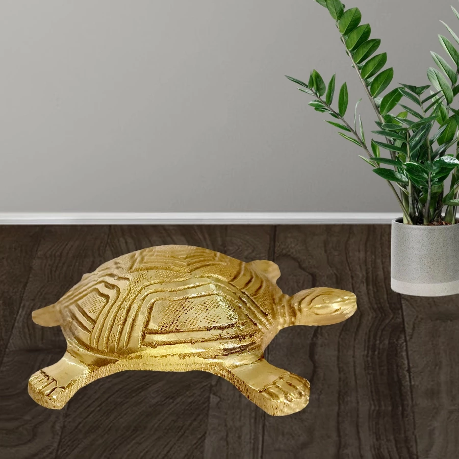 3.5" Pack of - 1 Brass Turtle Plate BT-05 | Vastu & Feng Shui Decorative Showpiece | BPL Finish |  Handcrafted Brass Tortoise Plate for Home, Office & Gift