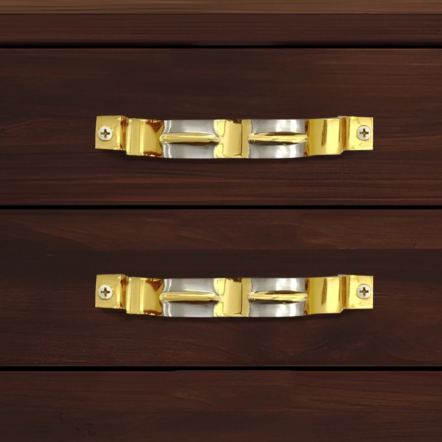 6" 2 Piece Brass Cabinet Handle CH-013 | Brass Silver Gold Cabinet Handle | Brass Silver Gold Drawer Handle | Brass Slver Gold Window Handle