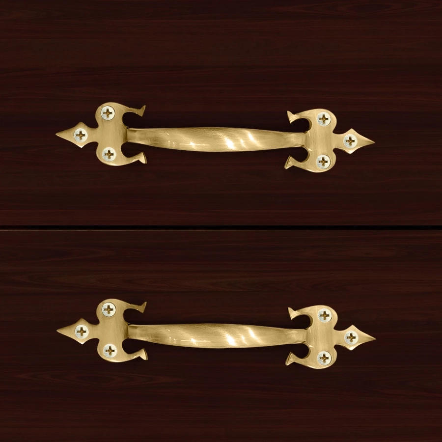 6.7" 2 Piece Brass Trishul Handle CH-032 | Brass Cabinet Handle | Brass Antique Handle | Brass Antique Drawer Handle | Brass Antique Window Handle