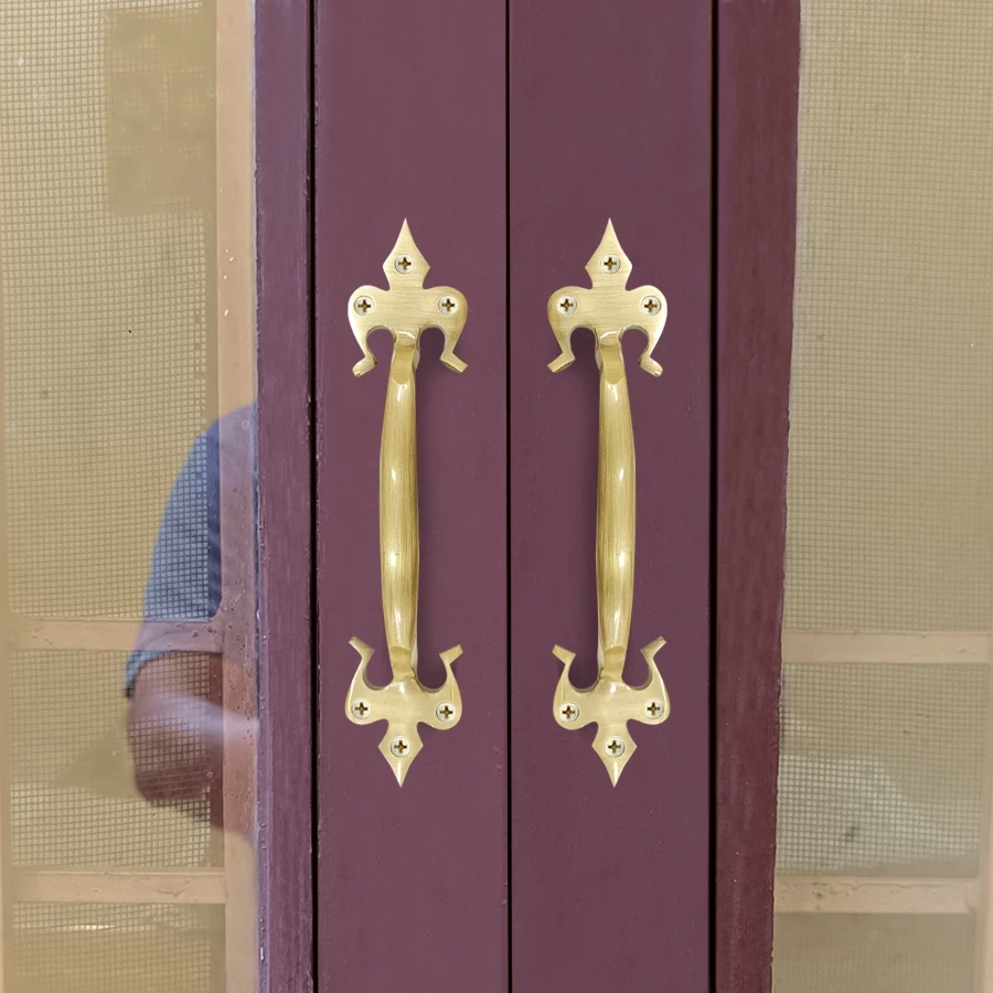 7.5" 2 Piece Brass Trishul Handle CH-32 | Brass Cabinet Handle | Brass Antique Handle | Brass Antique Drawer Handle | Brass Antique Window Handle