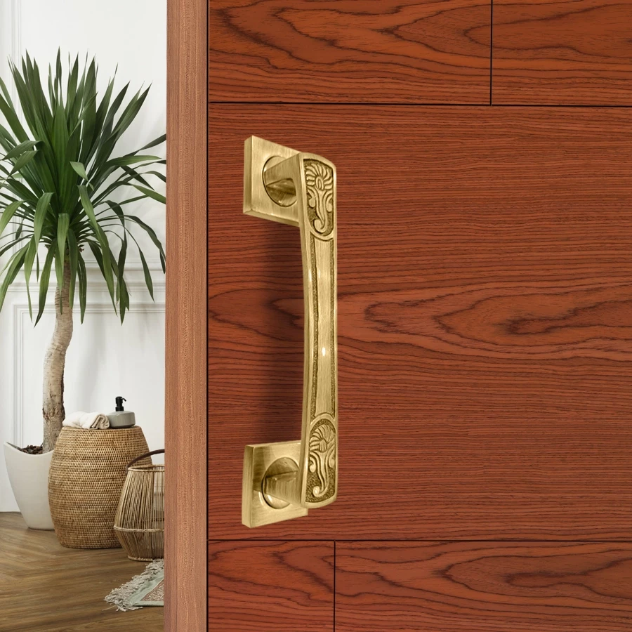8" Brass Pull Handle PH-011 | Brass Antique Pull Handle | Door Pull Handle | Brass Heavy Duty Door Handle Pack OF 2