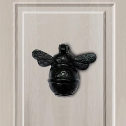 10cm Cast Iron Door Knocker CIDK-02 | Black Powder Coating Iron Door Knocker | Full Black Iron Door Knocker