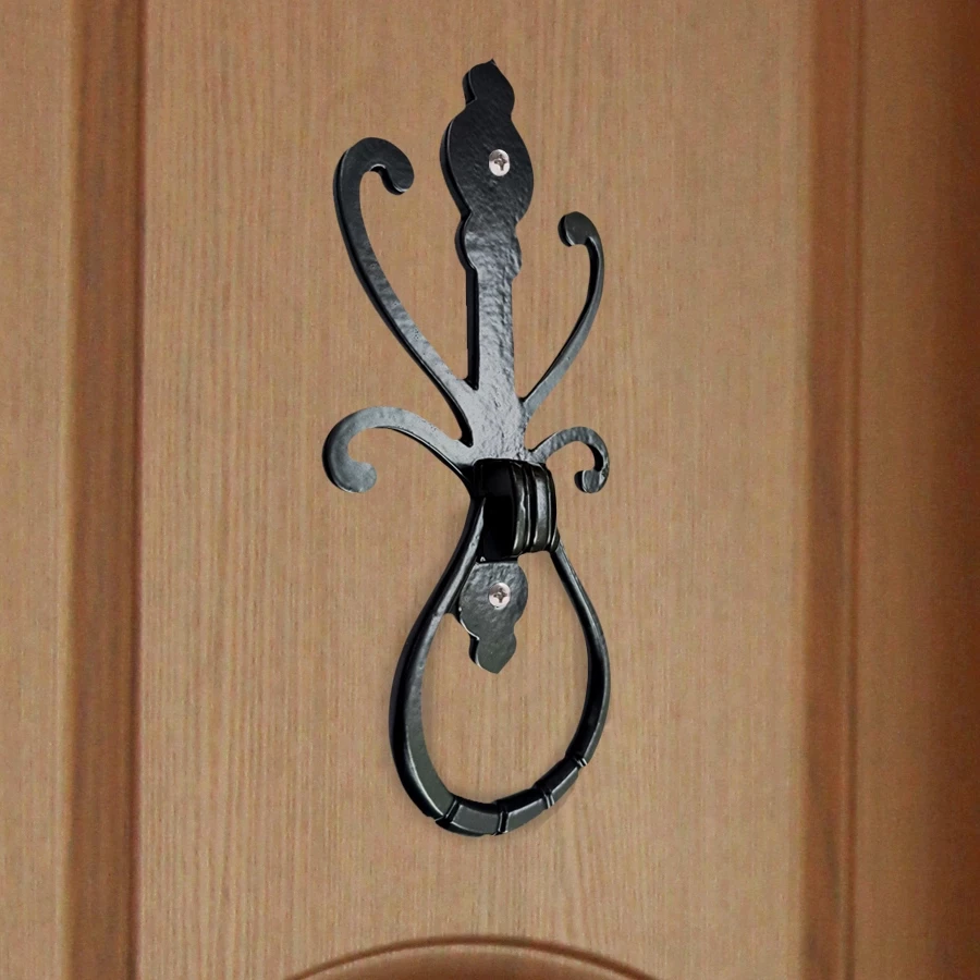 28cm Cast Iron Door Knocker CIDK-03 | Black Powder Coating Iron Door Knocker | Full Black Iron Door Knocker