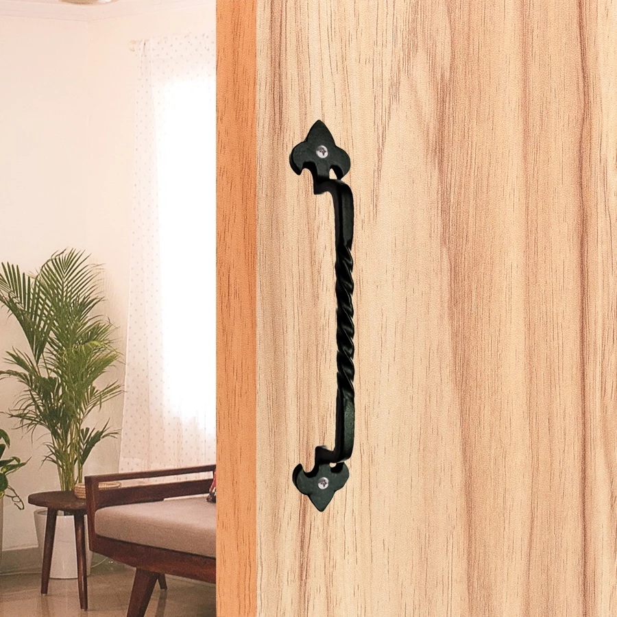 10|" Cast Iron Pull Handle CIPH-002 | Black Powder Coating | Door Pull Handle | Pull Handle For Home & Kitchen Interior