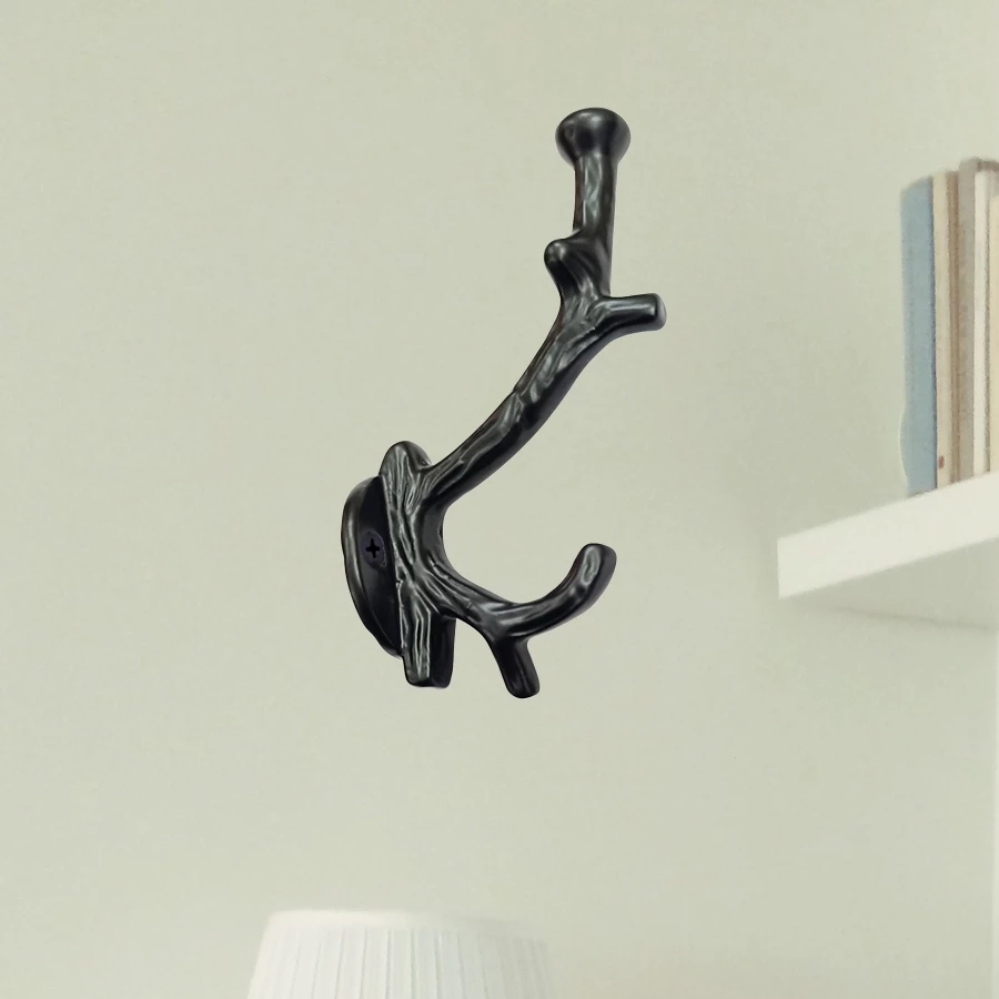 13cm Cast Iron Hook CIHK-007 | Cast Iron Cloth Hanging Hook | Cast Iron Black Powder Coating Clothing Hook |