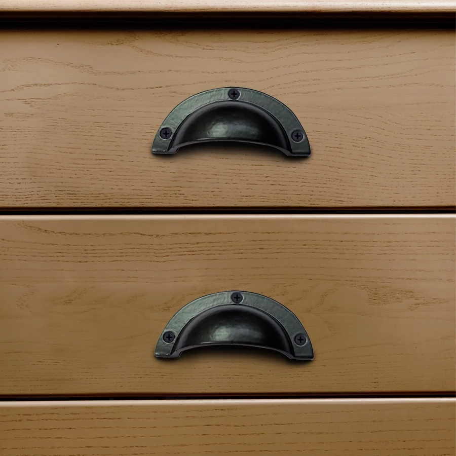 9.5cm 4 Piece Cast Iron Cabinet Handle CIDPH-004 | Black Powder Coating |Drawer Cabinet Handle | Cabinet Handle For Kitchen / Drawer/Interior