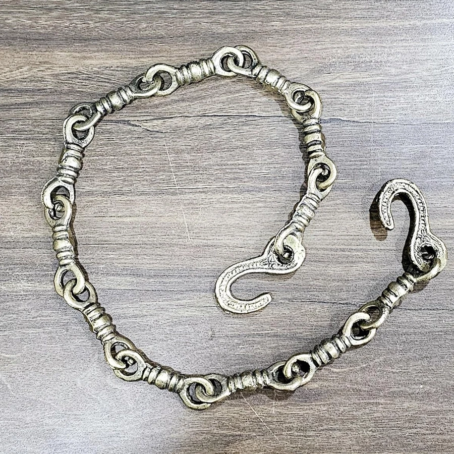 Advanzo Brass Chain with Hooks for Hanging Bell Diya Deepak Bells - Length 2 Feet (24" Inches) Golden Brass Chain 2-Feet