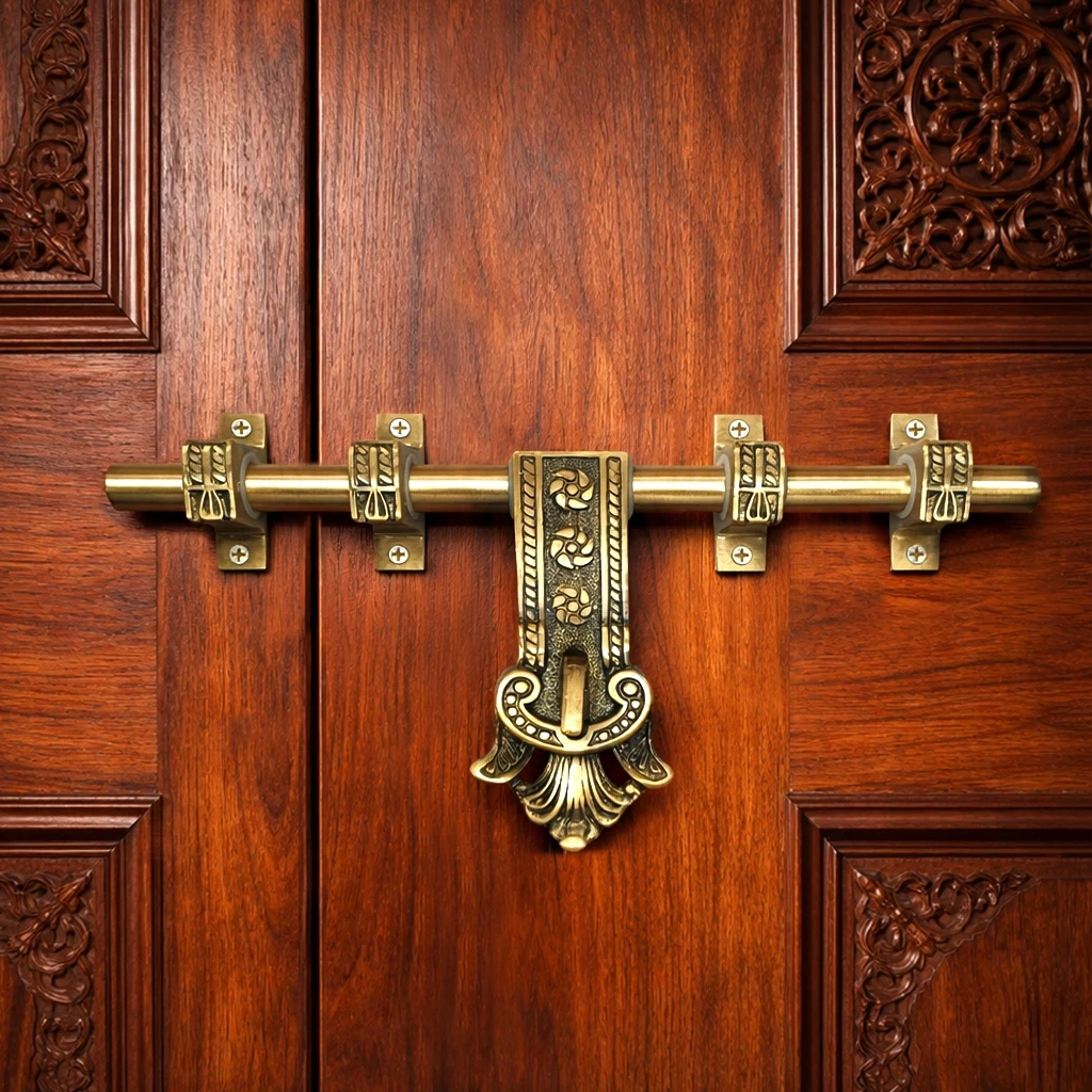 16" X 19mm Maharaja Brass Aldrop AL-033 | Antique Finish Brass Aldrop | Handcrafted Solid Brass Main Door Aldrop | Traditional Ornate Decorative Security Maharaja Brass Aldrop | Pack Of 1
