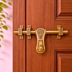 8" Brass Aldrop AL-020 | Chitra Ganesh Ji Series Brass Heavy Aldrop for Single Door |Brass Ganesh Aldrop | Brass Antique Aldorp | Brass Arla | Ganesh Style Aldrop |