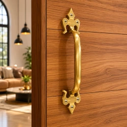 9"  Brass Trishul Pull Handle PH-001 | Brass Antique Pull Handle | Door Pull Handle | Brass Heavy Duty Door Handle Pack Of 2