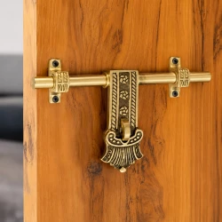 Maharaja Brass Aldrop AL-037 | 8 Inch Heavy Duty Brass Door Aldrop | 12mm Thick Rod | Antique Finish Door Latch | Solid Brass Tower Bolt for Main Door | 630gm